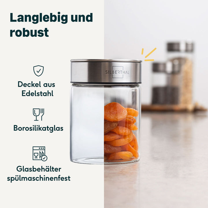 SILBERTHAL Vorratsglas Aufbewahrungsglas Borosilikatglas 700ml 2er Set - 4260470466140