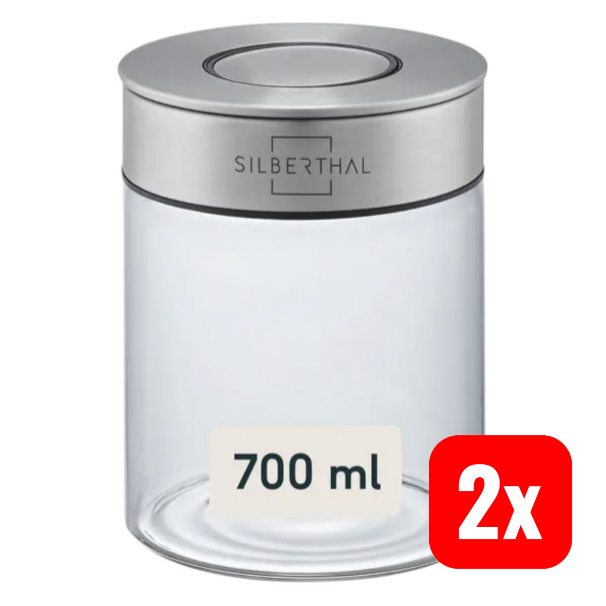 SILBERTHAL Vorratsglas Aufbewahrungsglas Borosilikatglas 700ml 2er Set - 4260470466140
