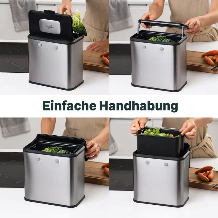 B-Ware Silberthal Biomülleimer Abfalleimer Edelstahl Aktivkohlefilter 4 L Kunststoff117 - 4260470467079