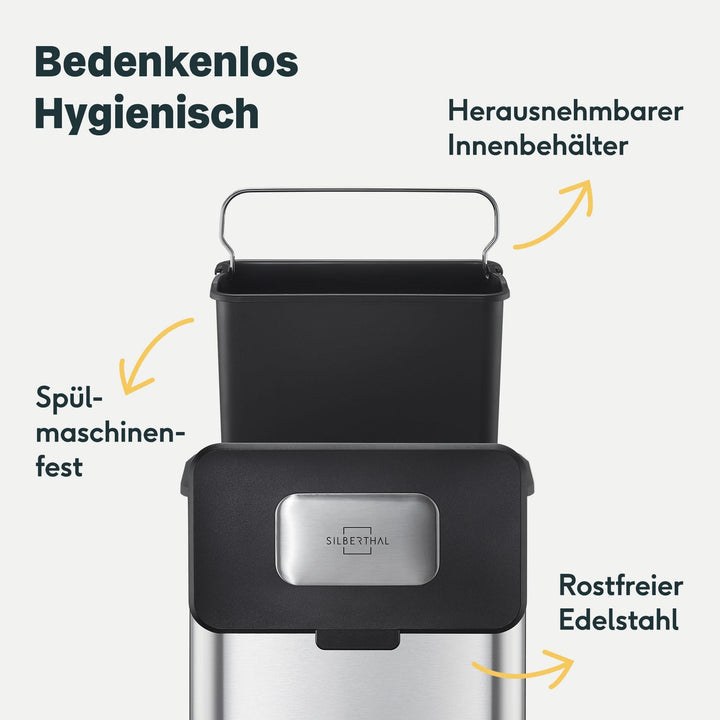 SILBERTHAL Biomülleimer Abfalleimer Edelstahl Aktivkohlefilter 4L Kunststoff - 4260470467079