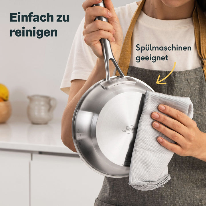 SILBERTHAL Bratpfanne Pfanne Edelstahl Ø 20 cm Herd Induktion Spülmaschine Ofen - 4260470467215