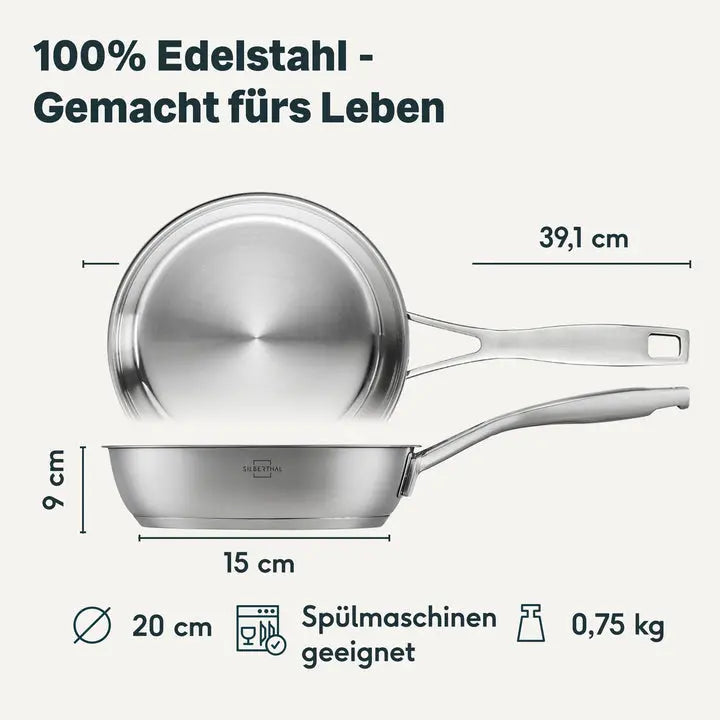 B-Ware Silberthal Bratpfanne Pfanne Edelstahlpfanne Unbeschichtet Edelstahl 20 Cm932