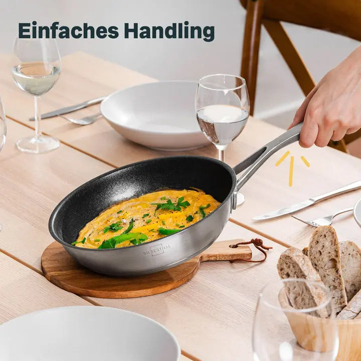 B-Ware Silberthal Bratpfanne Pfanne Induktion Edelstahl Ptfe Antihaft Silber 24 Cm - 4260470463040