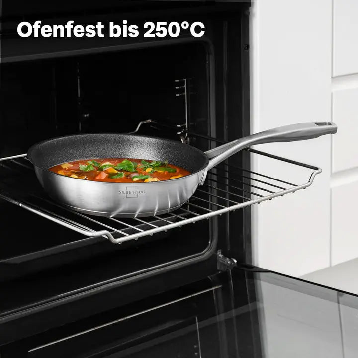 B-Ware Silberthal Bratpfanne Pfanne Induktion Edelstahl Ptfe Antihaft Silber 24 Cm241