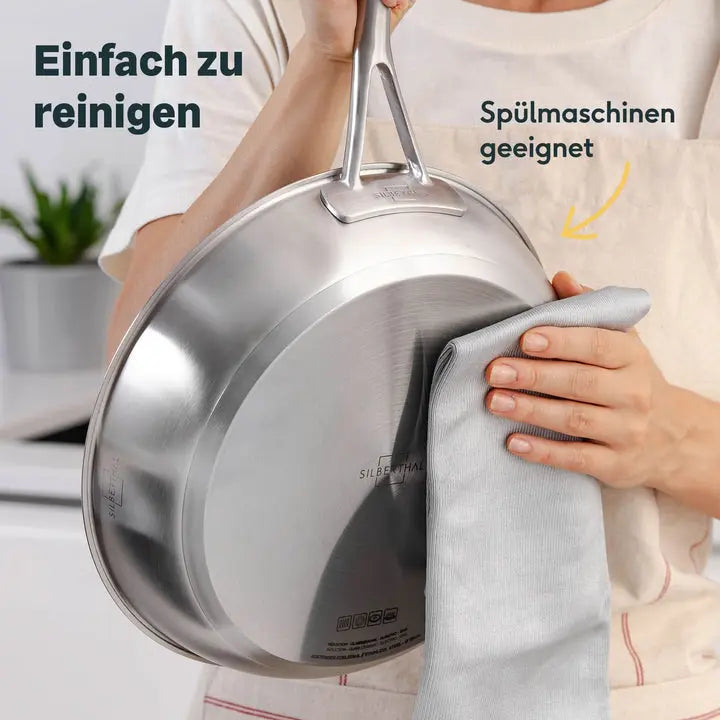 B-Ware Silberthal Bratpfanne Pfanne Induktion Edelstahl Ptfe Antihaft Silber 24 Cm - 4260470463040