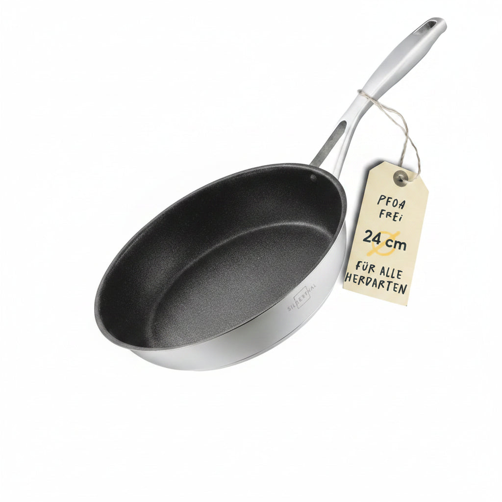 B-Ware Silberthal Bratpfanne Pfanne Induktion Edelstahl Ptfe Antihaft Silber 24 Cm - 4260470463040
