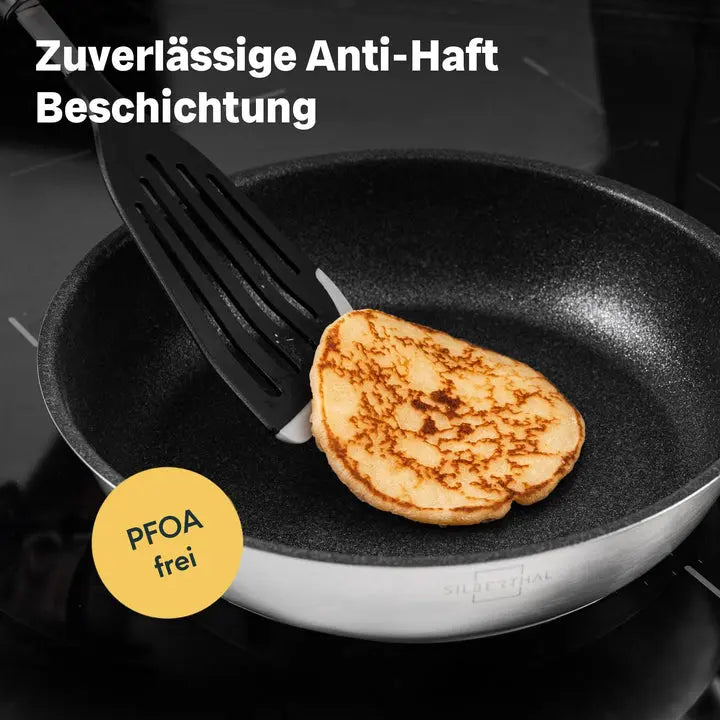 B-Ware Silberthal Bratpfanne Pfanne Induktion Edelstahl Ptfe Antihaft Silber 24 Cm241