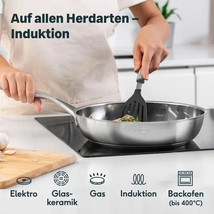 B-Ware Silberthal Edelstahlpfanne Unbeschichtet Sandwichboden Spülmaschinenfest - 4260470464641