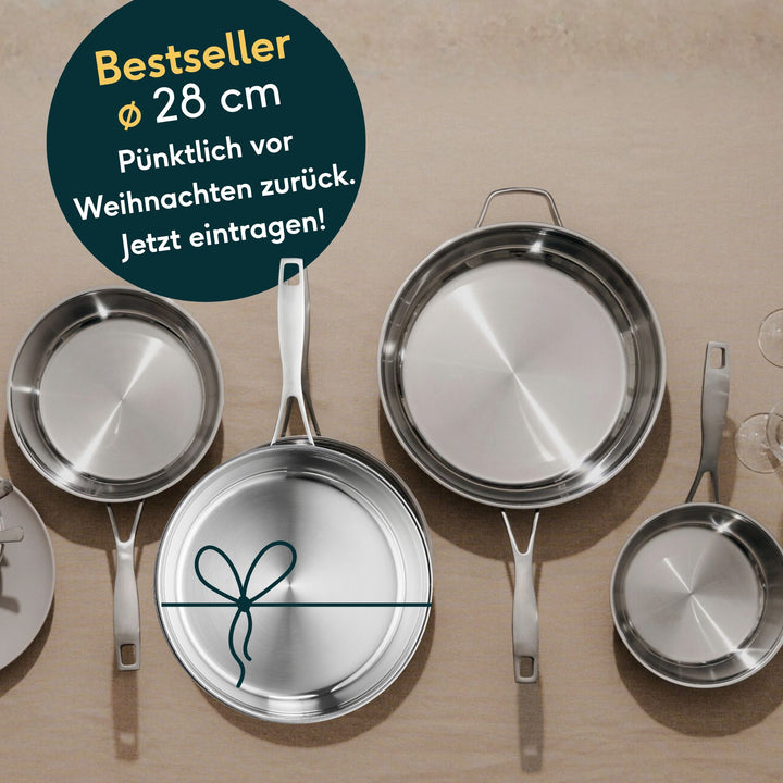SILBERTHAL Edelstahlpfanne unbeschichtet Sandwichboden spülmaschinenfest - 4260470464641