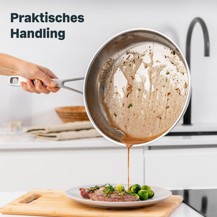 SILBERTHAL Edelstahlpfanne unbeschichtet Sandwichboden spülmaschinenfest - 4260470464641