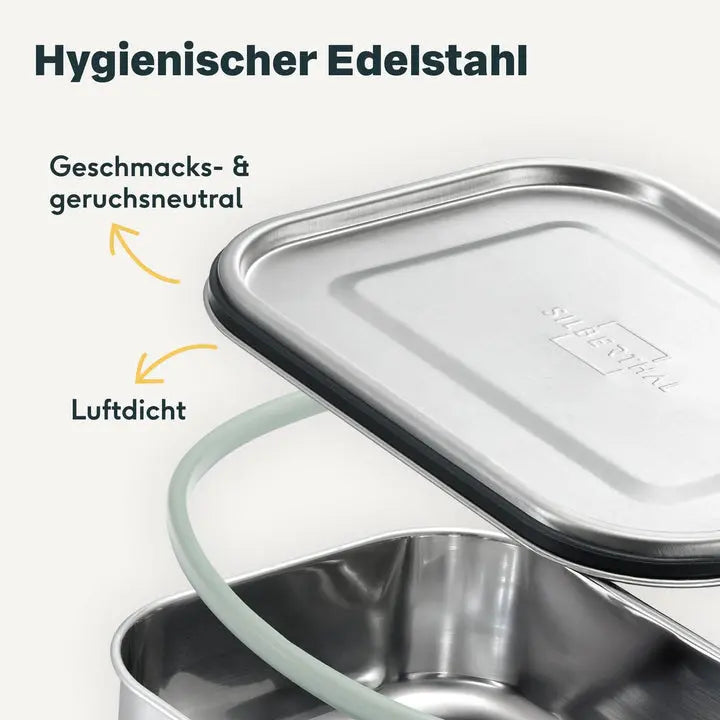 B-Ware Silberthal Brotdose Lunchbox Edelstahl Trennwand Silikondichtung Auslaufsicher - 4260470464153