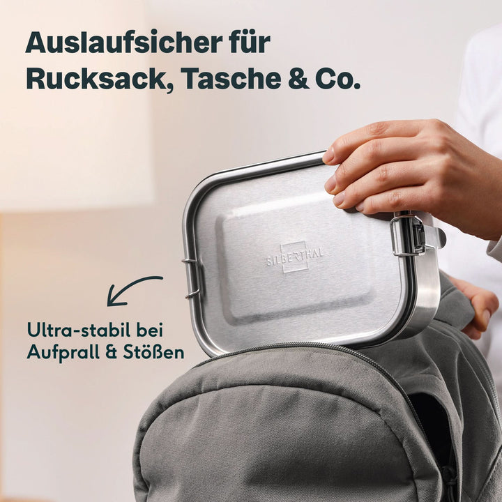 SILBERTHAL Brotdose Lunchbox Edelstahl Trennwand Silikondichtung auslaufsicher - 4260470464153