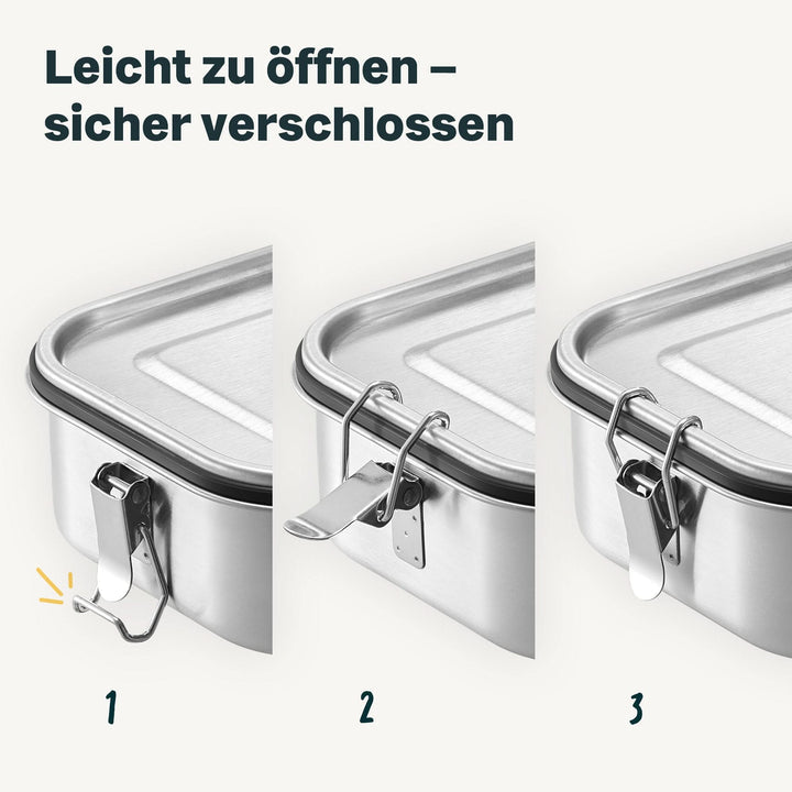 SILBERTHAL Brotdose Lunchbox Edelstahl Trennwand Silikondichtung auslaufsicher - 4260470464153
