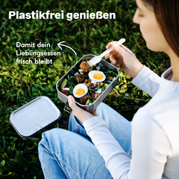 SILBERTHAL Brotdose Lunchbox Edelstahl 800ml Trennwand Spülmaschinenfest150 - 4260470464139