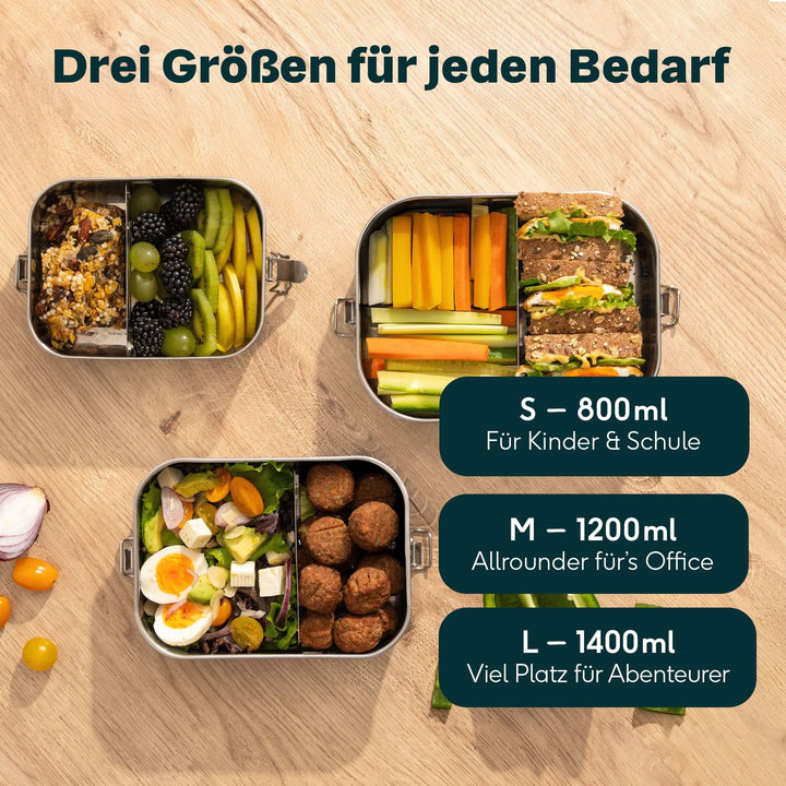 SILBERTHAL Brotdose Lunchbox Edelstahl 800ml Trennwand Spülmaschinenfest - 4260470464139
