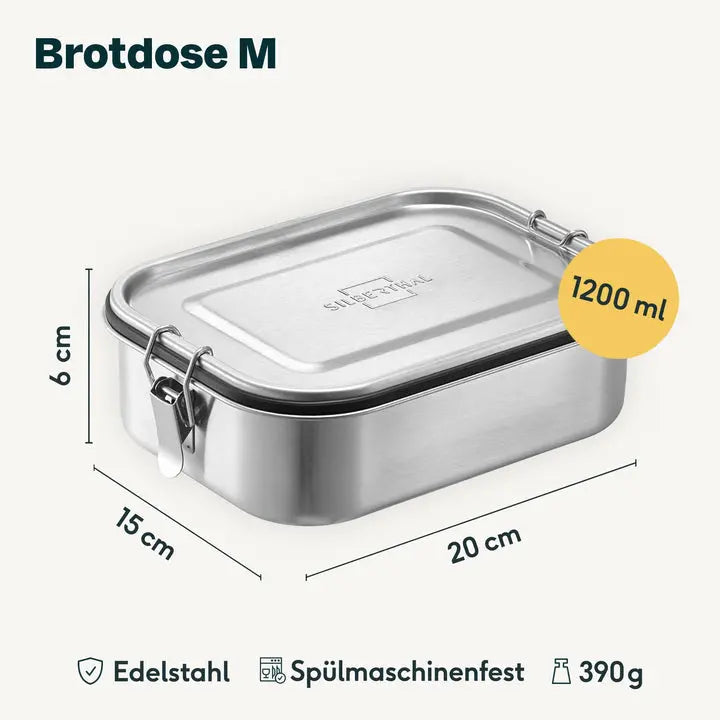 B-Ware Silberthal Brotdose Lunchbox M Edelstahl Auslaufsicher Spülmaschinenfest 120781 - 4260470464146