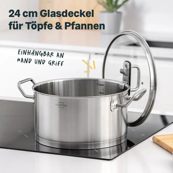 B-Ware Silberthal Deckel Glasdeckel Topfdeckel Kochtöpfe Borosilikatglas 24cm416