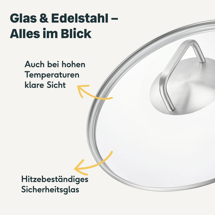 SILBERTHAL Glasdeckel Pfannendeckel Deckel Pfanne Glas 24 cm Edelstahlgriff - 4260470467246