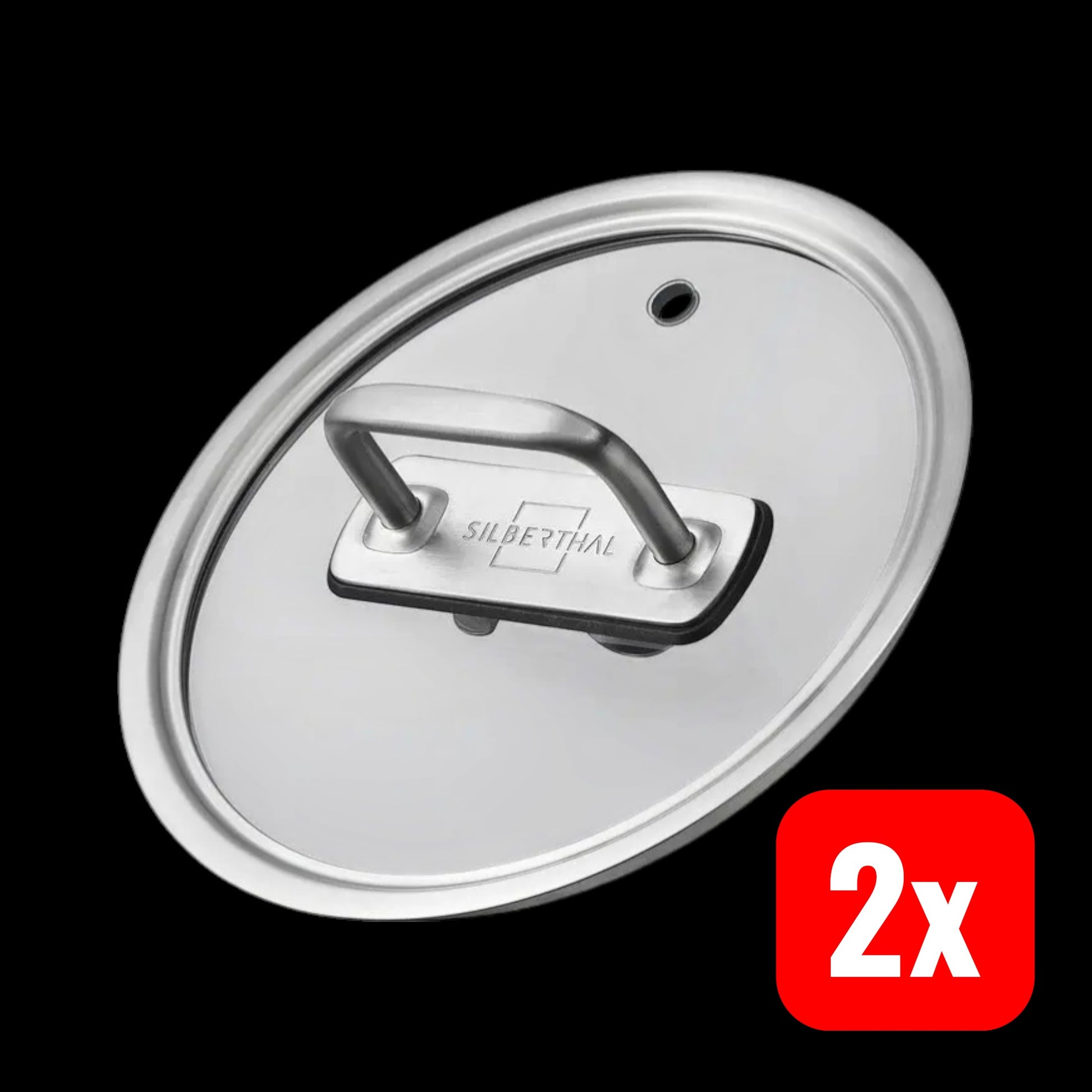 SILBERTHAL Glasdeckel Topf Deckel Bratpfanne Kochdeckel 16 cm 2 STÜCK - 4260470463149