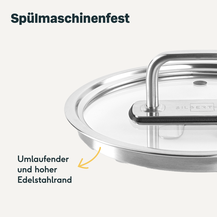 SILBERTHAL Glasdeckel Topf Deckel Bratpfanne Kochdeckel 16 cm 2 STÜCK - 4260470463149