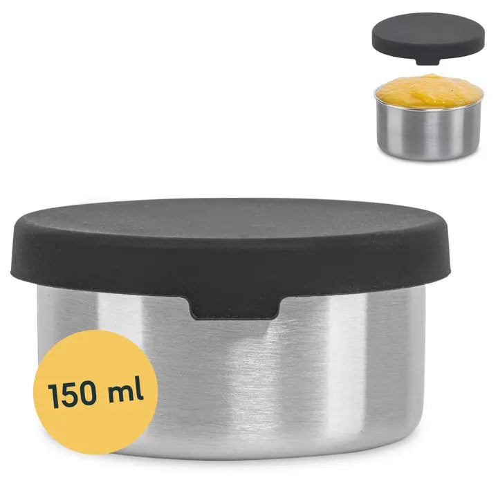B-Ware Silberthal Dose Behälter Snackbox Minidose Silikondeckel Edelstahl 150ml 4 Stück - 4260470467888