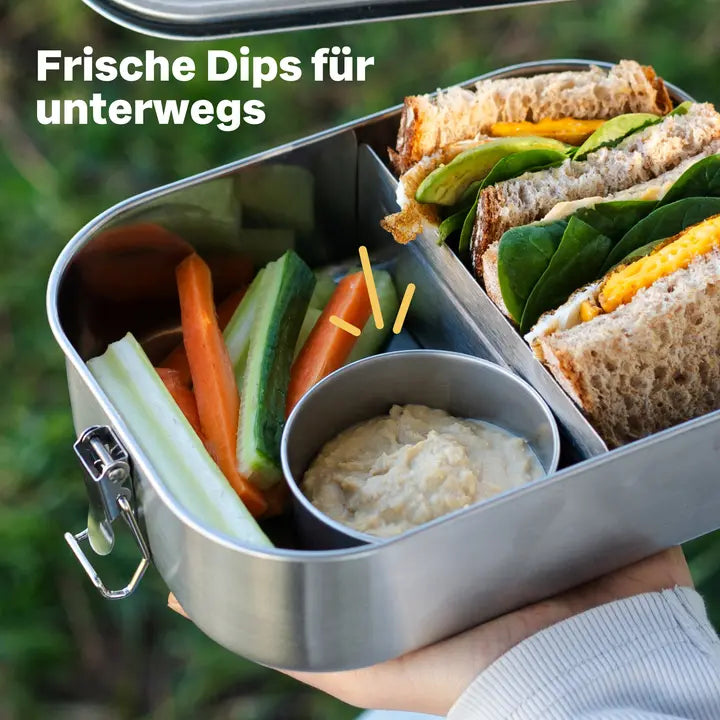 B-Ware Silberthal Dose Behälter Snackbox Minidose Silikondeckel Edelstahl 150ml 4 Stück - 4260470467888
