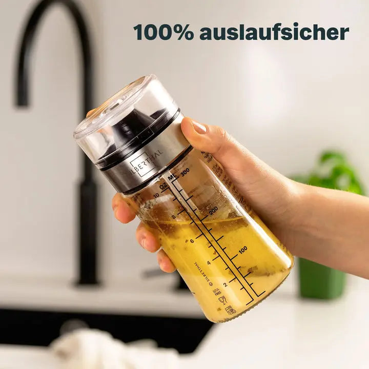B-Ware Silberthal Dressingshaker Dressingmixer Shaker Glas Deckel Skala 350ml 2 Stück
