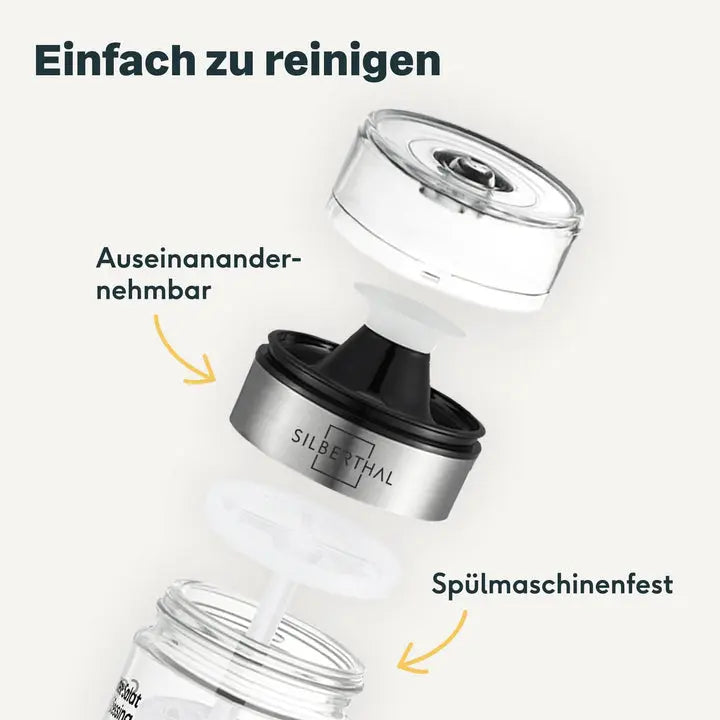 B-Ware Silberthal Dressingshaker Dressingmixer Shaker Glas Deckel Skala 350ml 2 Stück