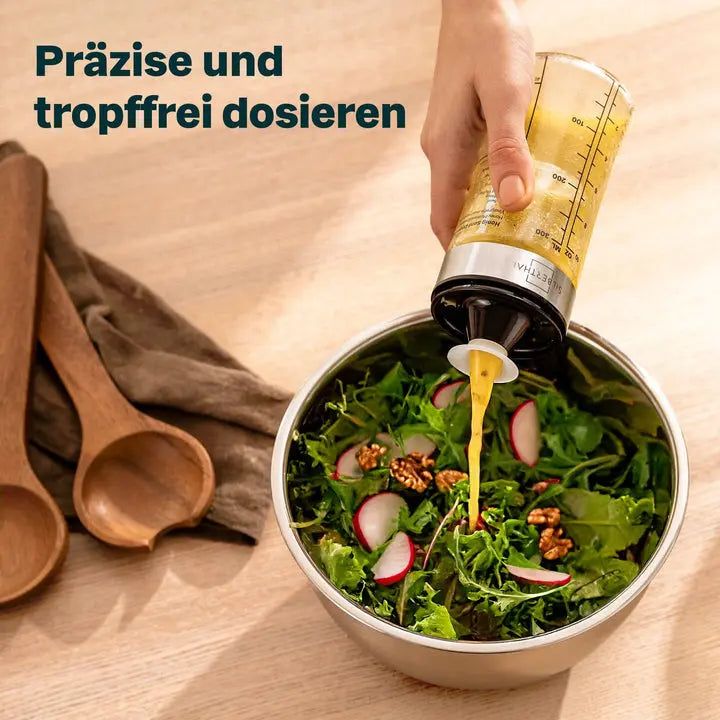 B-Ware Silberthal Dressingshaker Dressingmixer Shaker Glas Deckel Messskala 2 Stück