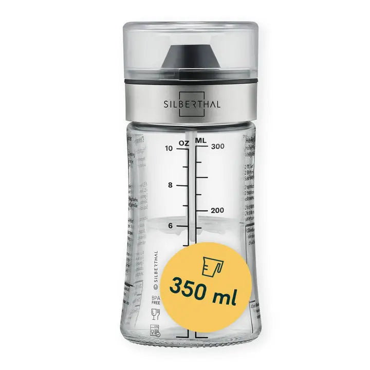 B-Ware Silberthal Dressingshaker Dressingmixer Shaker Glas Deckel Skala 350ml 2 Stück