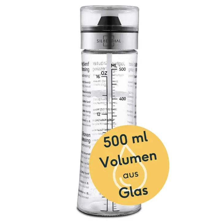 B-Ware Silberthal Dressingshaker Mixer Glasflasche 500ml Küchenhelfer Marinaden Soßen - 4260470462548