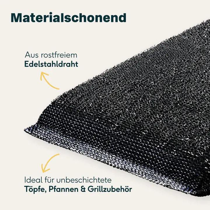 B-Ware Silberthal Reinigungsschwamm Putzhilfe Edelstahl Schwamm 2er Pack 4 Sets - 4260470468014