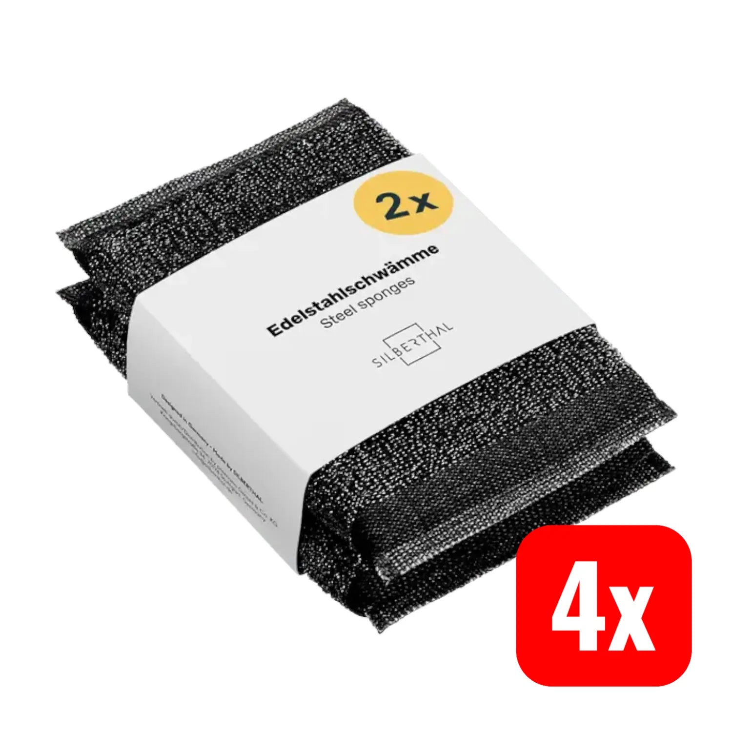 B-Ware Silberthal Reinigungsschwamm Putzhilfe Edelstahl Schwamm 2er Pack 4 Sets - 4260470468014
