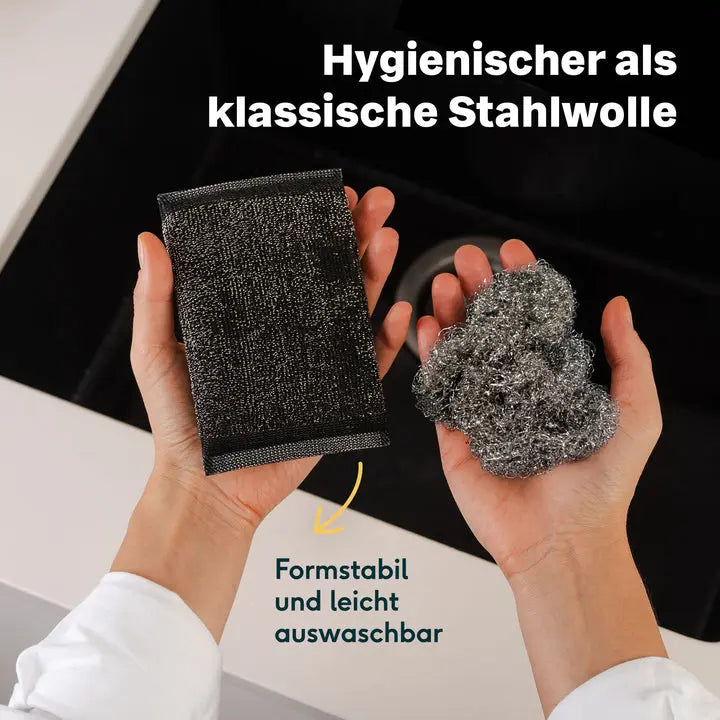 B-Ware Silberthal Reinigungsschwamm Putzhilfe Edelstahl Schwamm 2er Pack 4 Sets - 4260470468014