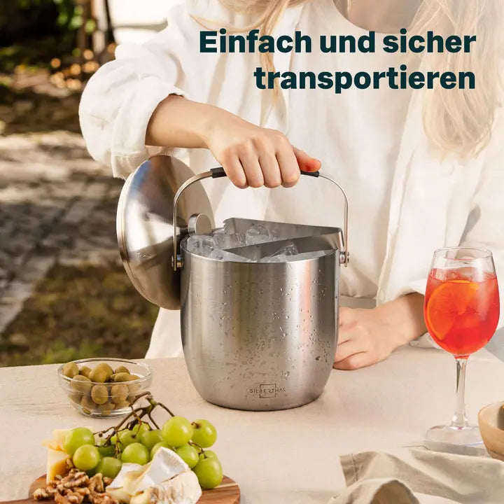 B-Ware Silberthal Eiswürfelbehälter Kübel Edelstahl Eiskübel Flaschenkühler Party