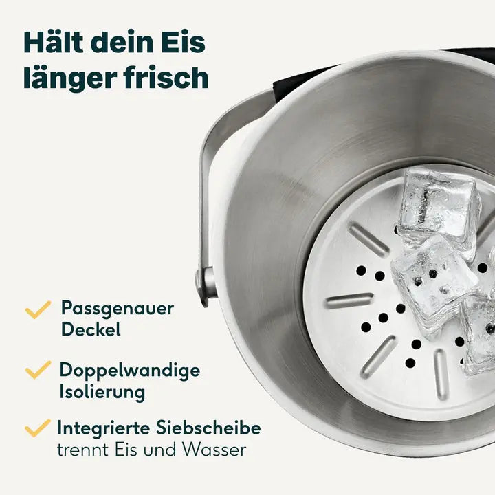 B-Ware Silberthal Eiswürfelbehälter Kübel Edelstahl Eiskübel Flaschenkühler Party