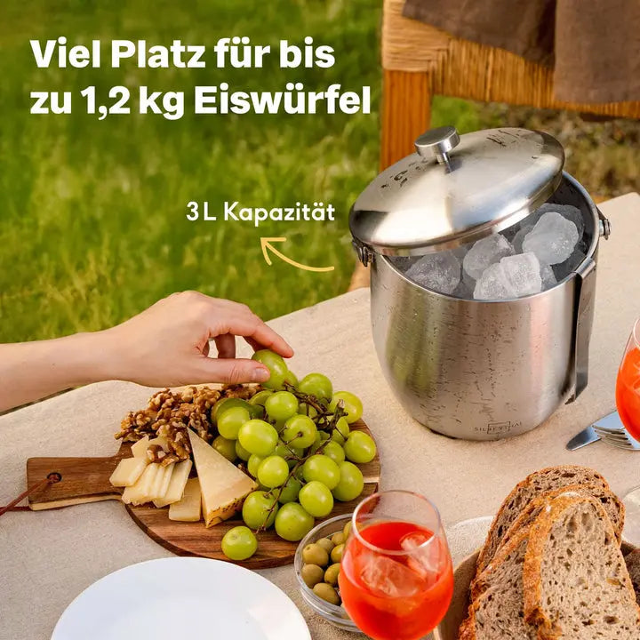 B-Ware Silberthal Eiswürfelbehälter Kübel Edelstahl Eiskübel Flaschenkühler Party