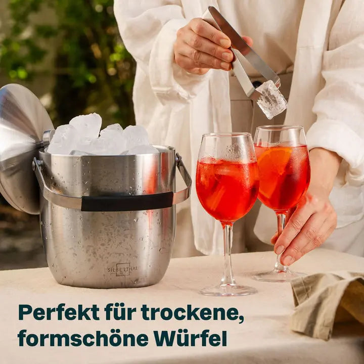 B-Ware Silberthal Eiswürfelbehälter Kübel Edelstahl Eiskübel Flaschenkühler Party