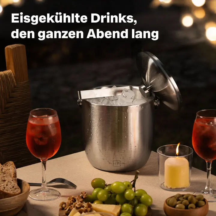 B-Ware Silberthal Eiswürfelbehälter Kübel Edelstahl Eiskübel Flaschenkühler Party