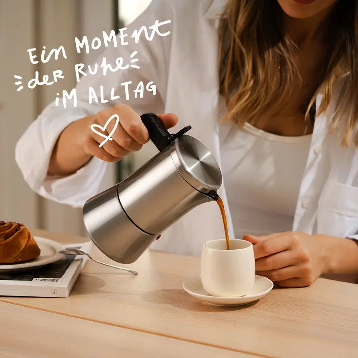 B-Ware Silberthal Espressokocher Kaffeekocher Edelstahl Silber 4 Tassen Espresso Kocher - 4260470464948