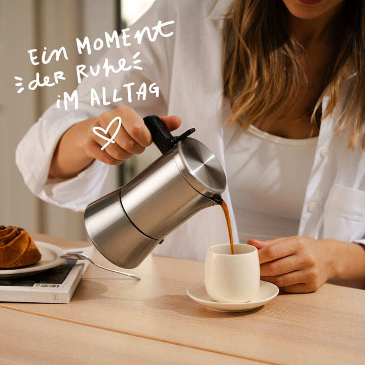 SILBERTHAL Espressokocher Kaffeebereiter Espresso Edelstahl 6 Tassen Silber - 4260470464955