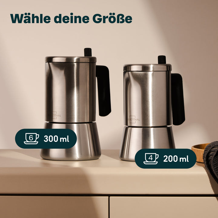 SILBERTHAL Espressokocher Kaffeebereiter Espresso Edelstahl 6 Tassen Silber - 4260470464955