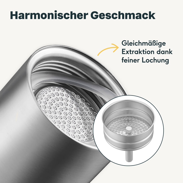 SILBERTHAL Espressokocher Kaffeebereiter Espresso Edelstahl 6 Tassen Silber - 4260470464955