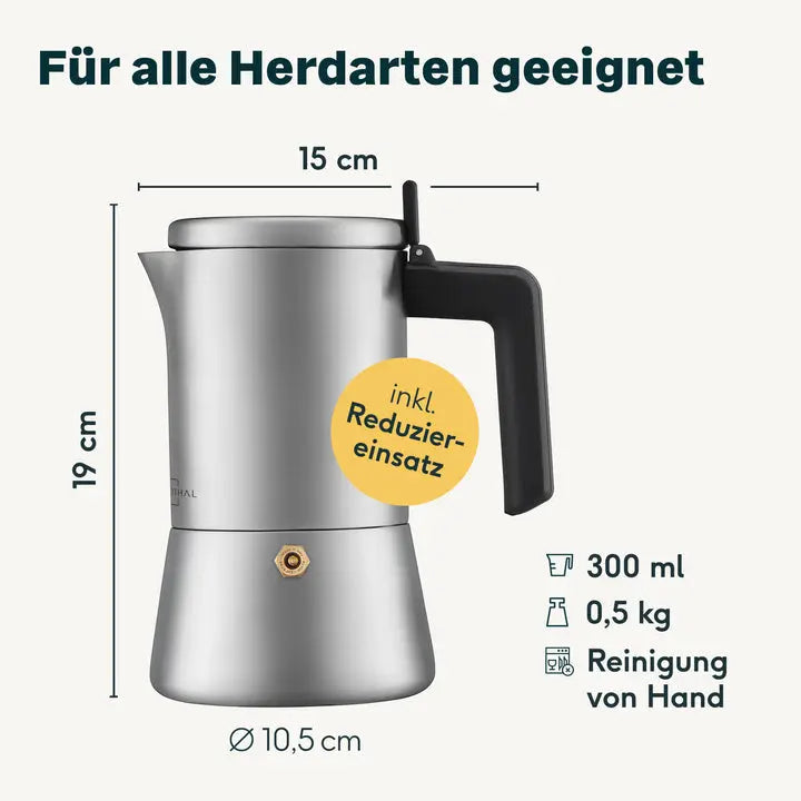 B-Ware Silberthal Espressokocher Kaffeebereiter Espresso Edelstahl 6 Tassen Silber - 4260470464955