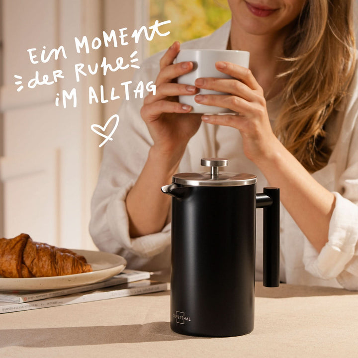 SILBERTHAL French Press Kaffeebereiter Kanne Edelstahl Schwarz Kaffeebereiter280 - 4260470462128