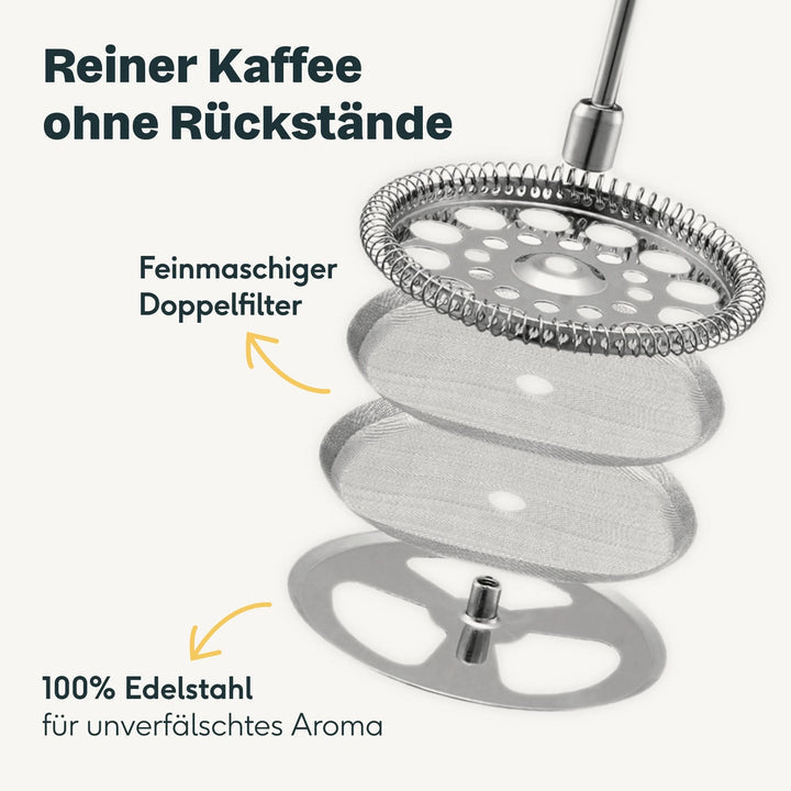 SILBERTHAL French Press Kaffeebereiter Kanne Edelstahl Schwarz Kaffeebereiter - 4260470462128