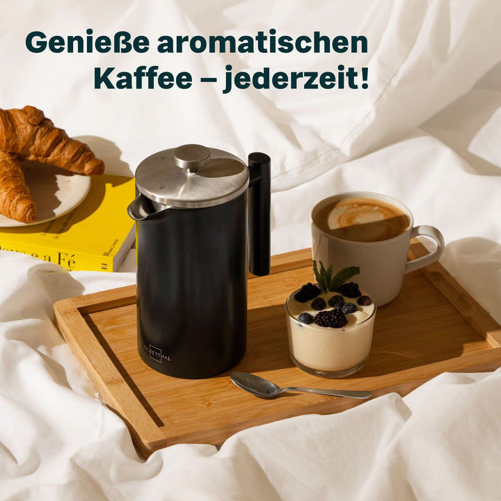 SILBERTHAL French Press Kaffeebereiter Kanne Edelstahl Schwarz Kaffeebereiter280 - 4260470462128
