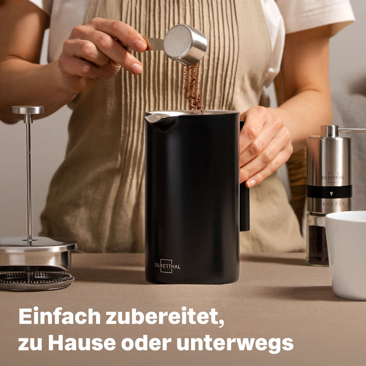 SILBERTHAL French Press Kaffeebereiter Kanne Edelstahl Schwarz Kaffeebereiter280 - 4260470462128