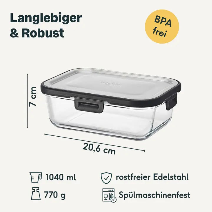 B-Ware Silberthal Frischhaltedose Vorratsdose Glas Aufbewahrungsbox Edelstahldeckel - 4260470462692