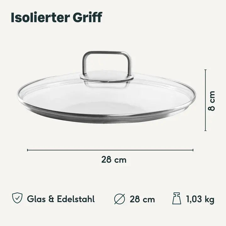 B-Ware Silberthal Glasdeckel Topfdeckel Pfannen Glas Kochgeschirr Edelstahlgriff 28 Cm - 4260470463088